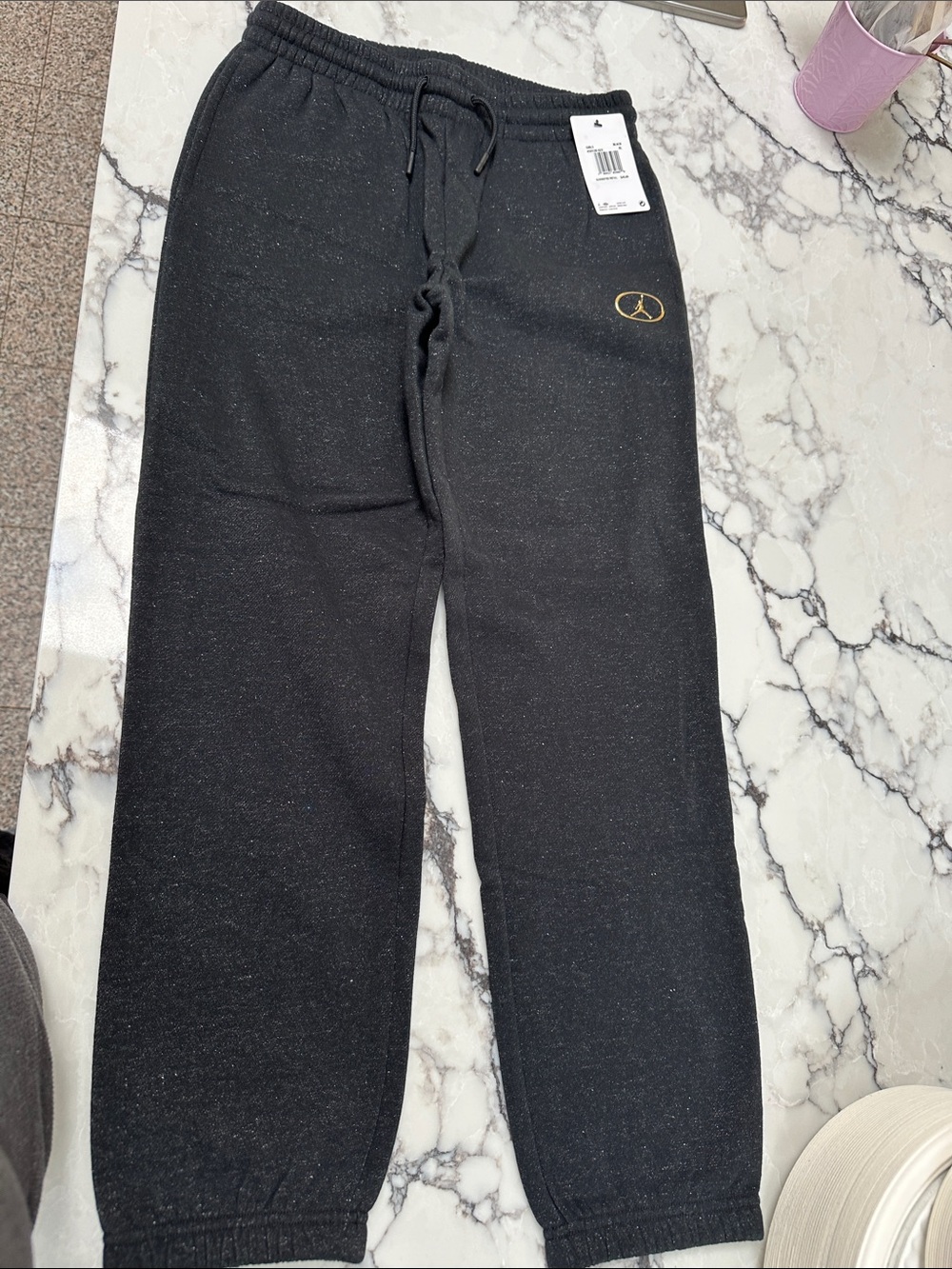 Jordan Black Sweatpants with Gold Jumpman Accent